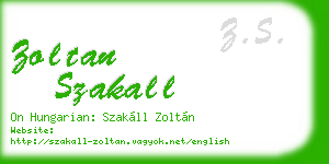 zoltan szakall business card