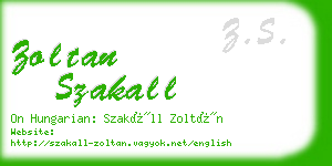 zoltan szakall business card